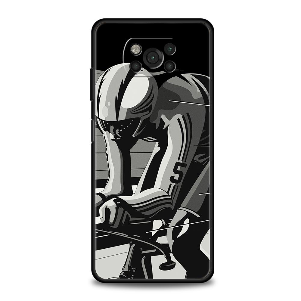 Mountain Bike Cycling Art Phone Case For For Xiaomi Poco X6 X5 Pro X4 X3 NFC F5 Pro F4 F3 GT M5 M4 Pro 5G M3 C51 C50 C55 Cover
