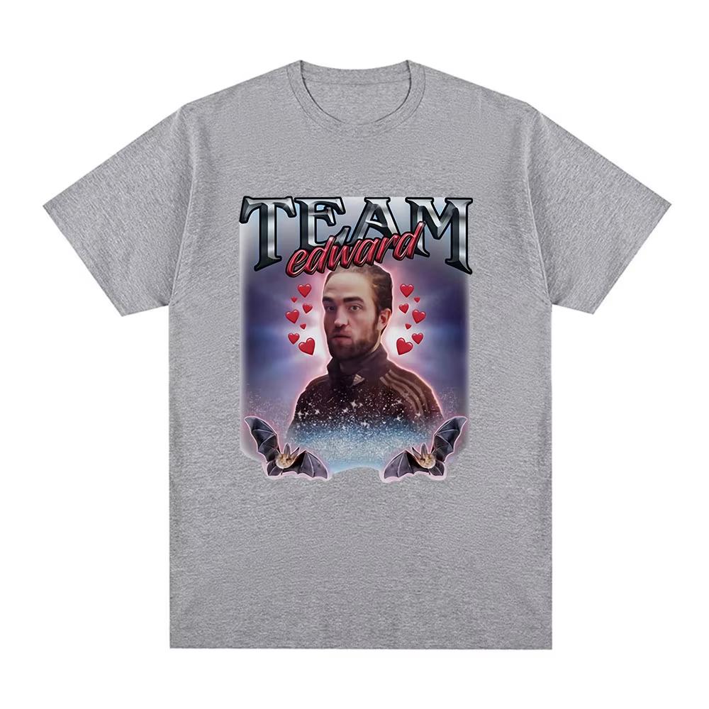 Team Edward Robert Pattinson Graphic Tshirt Funny Meme Short Sleeve Tshirts Unisex Unisex Fashion Oversized Casual Tees Unisex S
