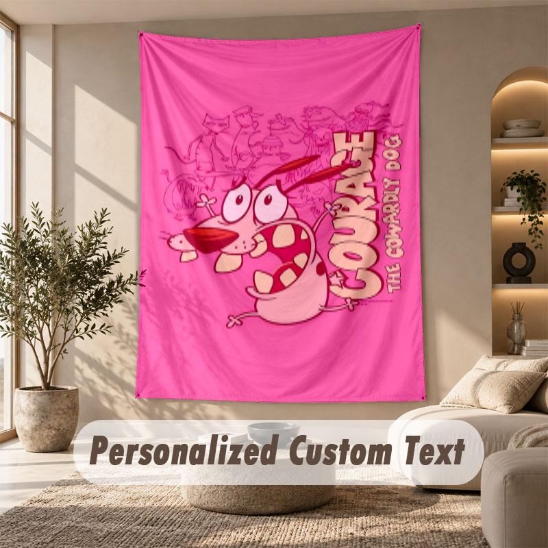 Wall Hanging Tapestry Art Cloth Bedroom Room Background DecorCourage the Cowardly Dog