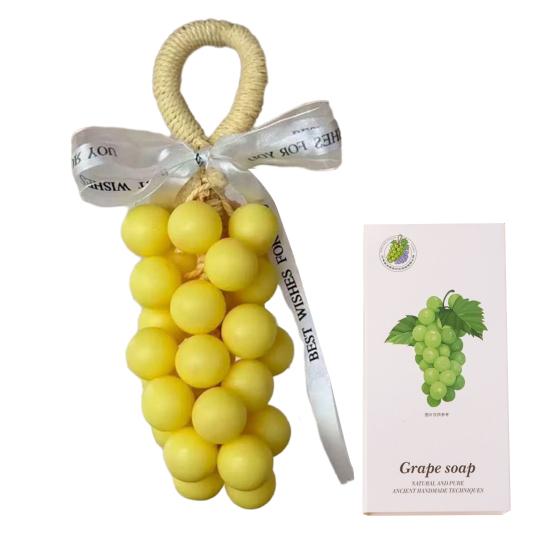 El Yapımı Sabun Üzüm Şeklinde Doğal Kokulu Sabun Askılı Kurdeleli Dekoratif Hediye Ev Partisi Hediyelikleri