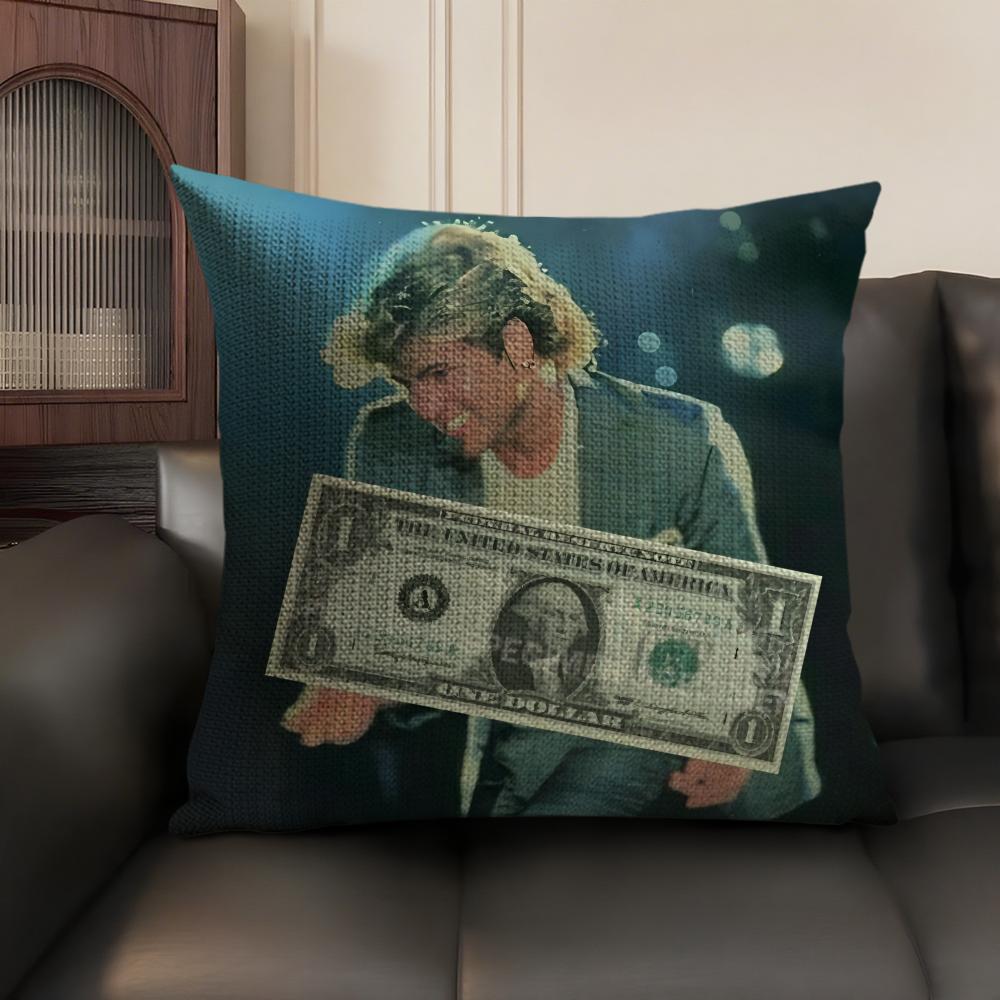 GGeorge Michael Singer Cushion Cover Natural Linen Organic Fabric DoubleSided Printing Sofa Home Decor Gift Pillow Case