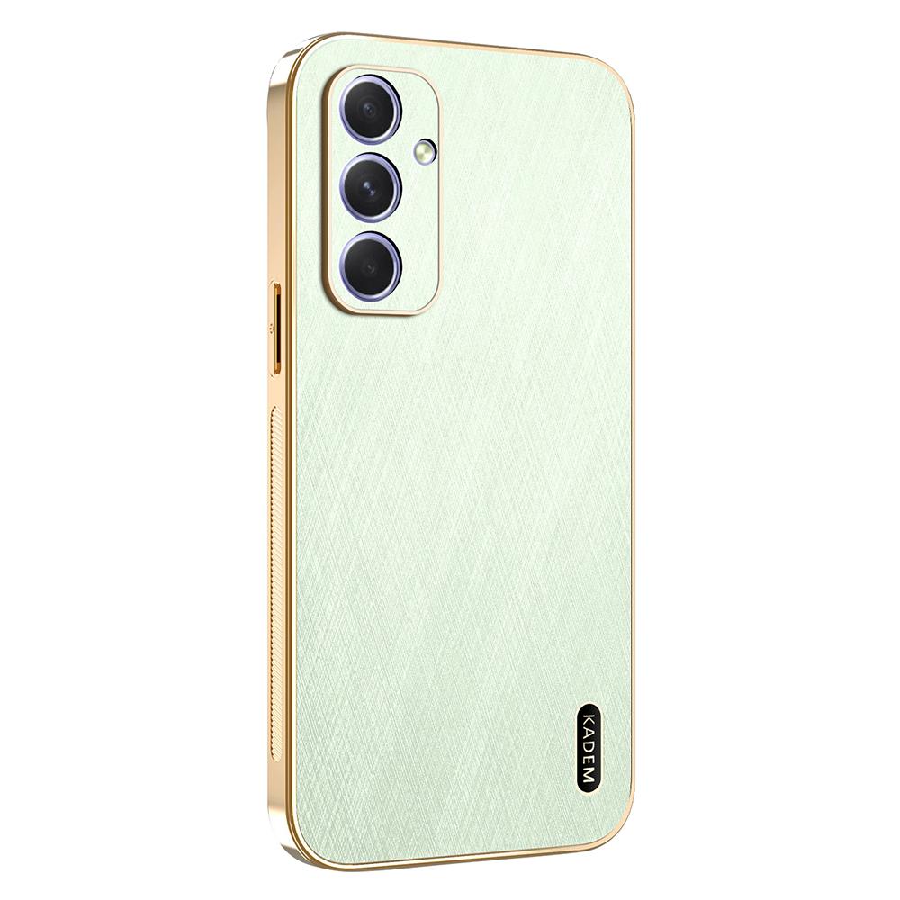

KADEM For Samsung Galaxy A55 5G Case Electroplating Silk Texture PU+TPU Phone Back Cover Green