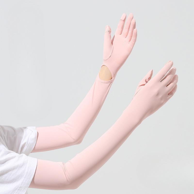 Women's Cooling Arm Sleeves - UV Protection Gloves with Ice Silk Fabric, Breathable Sunscreen Sleeve Covers for Outdoor