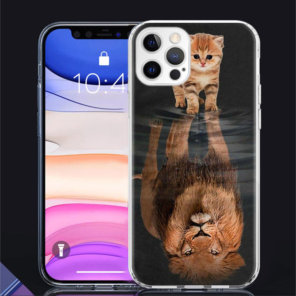 

Чехол с изображением волка, собаки, кошки, птицы, льва, тигра, животного для Apple iPhone 11 13 14 12 Pro 7 8 Plus XR X XS Max 6 6S, прозрачный силиконовый чехол для телефона iPhone 14 Pro Max