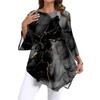 2025 New Fashion Marble Print Crew Neck Long Sleeve T-Shirt - Casual and Versatile