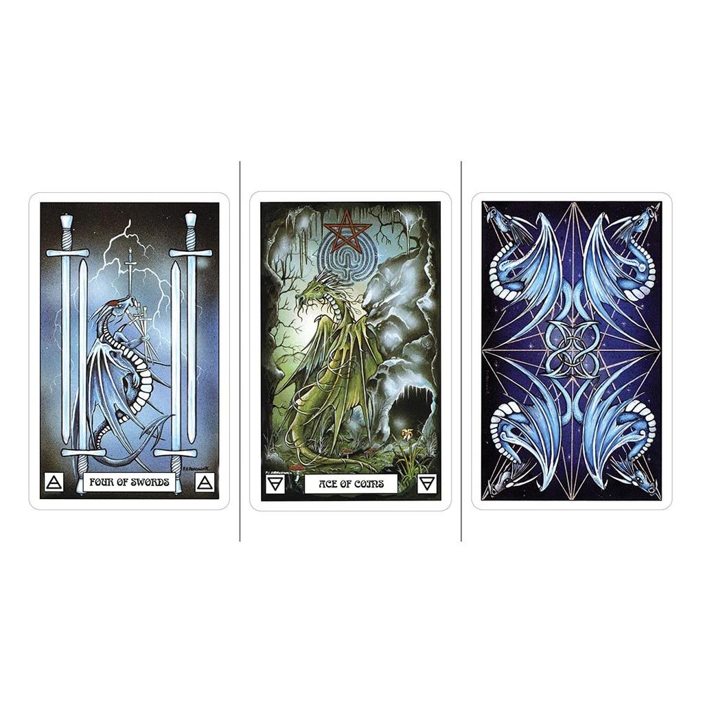 Kancharo 78-Card Tarot Card Set [Dragon Tarot] Includes Japanese Tarot Card Instructions & Pouch (Authentic)