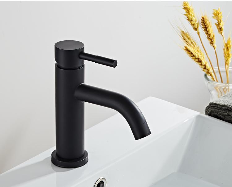 Black Bathroom Basin Faucet Black Baking 304 Stainless Steel  Sink Mixer Tap Hot & Cold Sink Faucet  Bathroom Lavotory Faucet