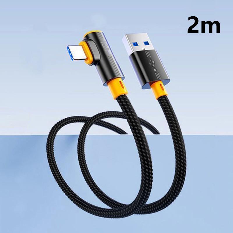 High Power 240W USB to Type C Elbow Fast Charging Data Cable 1PC for Smartphones Gaming and Office Use
