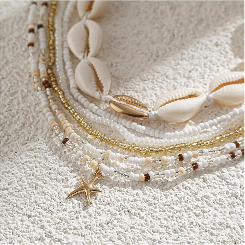 Summer Beach Coloful Beads Waist Chain Jewelry Sets for Women Multi-layered Beaded Belly Chain Sexy Bikini Sexy Shell Waist Bead