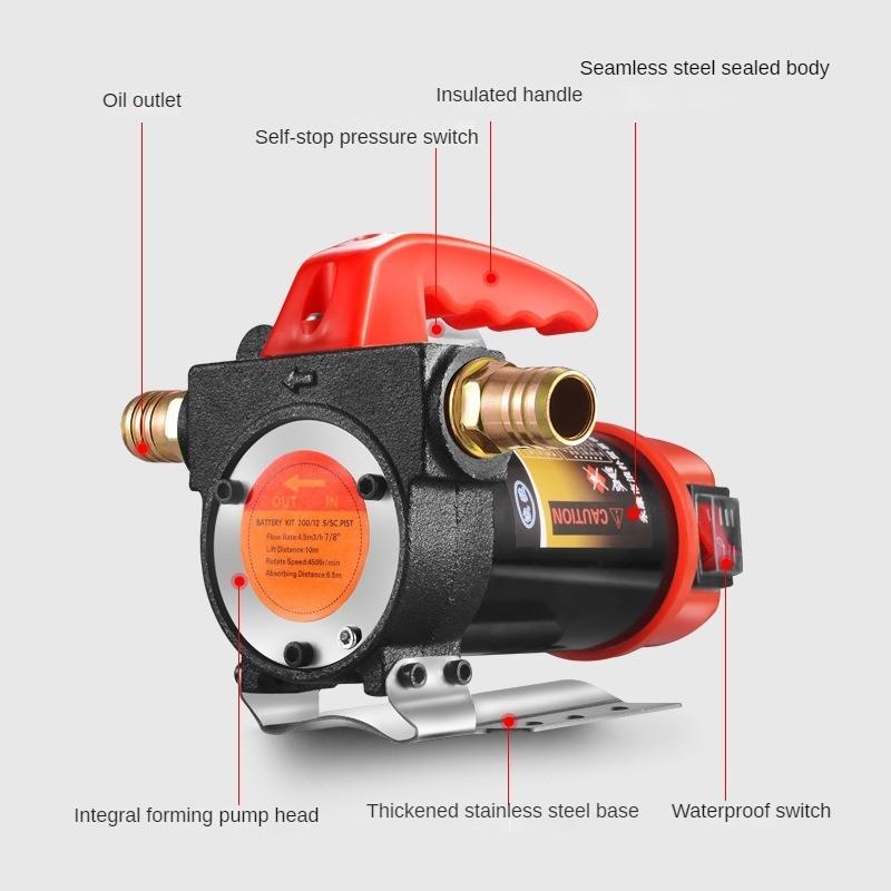 990W Portable Electric Self Priming Oil Pump Small High Power Diesel Pump Corrosion Resistant Fuel Pump