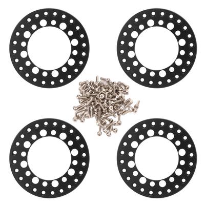4Pcs 1.9 Inch Wheel Outer Beadlock Ring Aluminum Alloy Reusable RC Accessories for Traxxas 1 10 RC Car Black