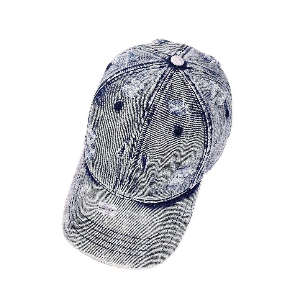 Women's Summer New Style Washed Hole Baseball Hat Trendy Custom Logo Baseball Hat