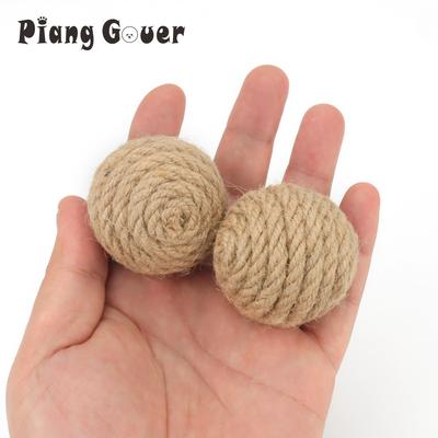 5pcs Cat Sounding Ball Interactive Handmade Sisal Balls Cat Scratching Ball Make Sounds Pet Kitten Toys