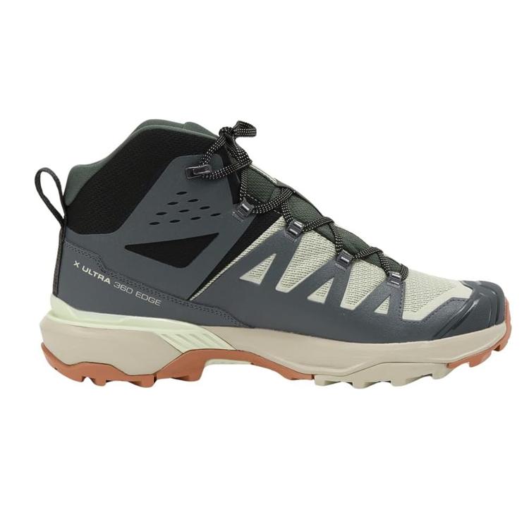 Salomon X Ultra 360 Edge Mid Gore-Tex Round Toe Lace-Up Shock Absorbing Durable Mid-Top Hiking Shoes Men Hiking Shoes Gray Brown Yellow 474599