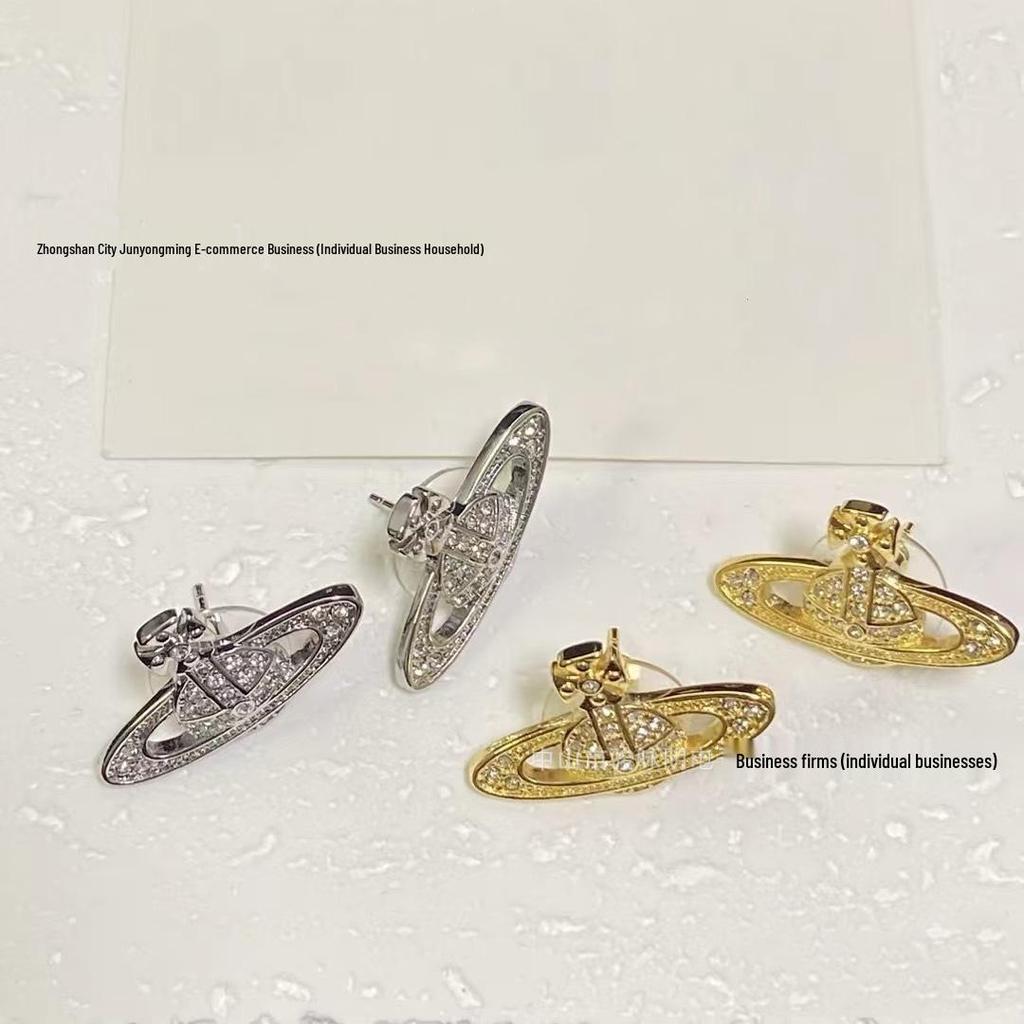 Schicke Planeten-Track-Kreuzohrringe mit Diamantbesatz für Damen