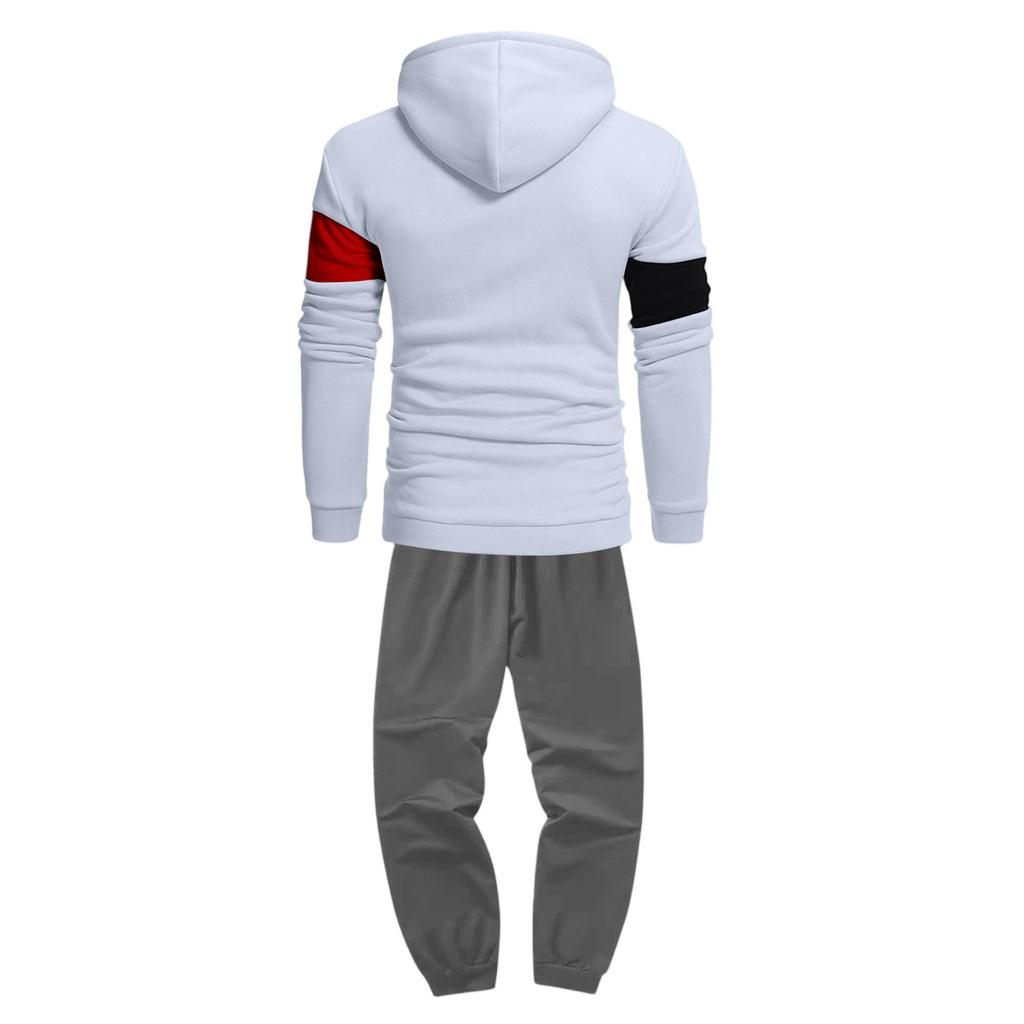 Men Hooded Hood Hoodie Trousers Adding Loose Hoodie Set