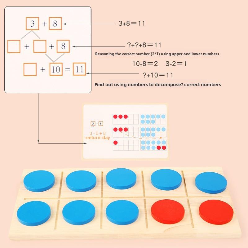 Montessori Wooden Number Slot Stick Blind Writing Board For Kid Play Educational