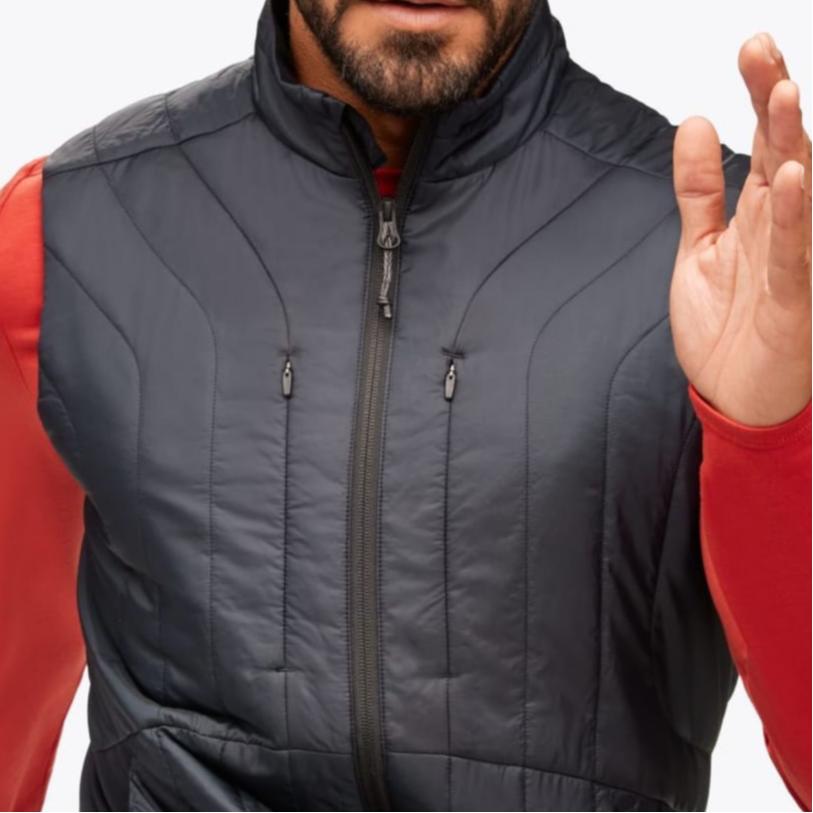 Hoka One One Coldsnap Vest Solid Color Spliced Stand Collar Zipper Sleeveless Vest Men vests Black 1141733-BLK