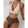 Sexy Color-block Bikini Women's Two-piece Lace Swimsuit Summer Beachwear