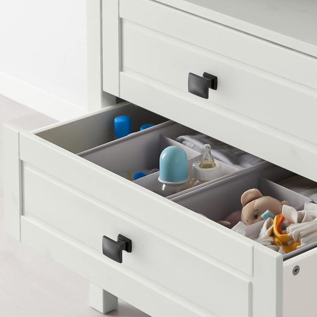 Asidrama 10 Pack Matte Black Kitchen Cabinet Knobs Dresser Knobs Drawer Knobs Cabinet Hardware Zinc Knobs for Dresser Drawers