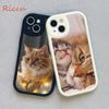 For Iphone 14 Funny Cartoon Cat Phone Case for Iphone 14 13 11 12 Pro MAX 13 12 MiNi 7 8 14 Plus SE2020 X XS XR Lambskin Covers