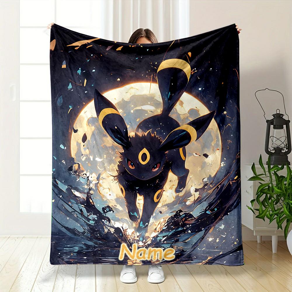 

DIY Blanket P0kem0n Umbreon Printed with Name All Seasons for Couch - Super Soft Cozy Blankets for Women, Cute Gifts for Girls 75x90cm(30x35in)