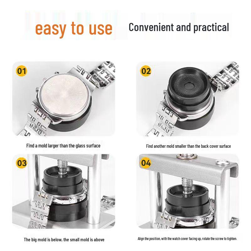 Taşınabilir Saat Tamir Kutusu ve Arka Kapak Pres Makinesi Aleti