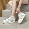 Fashion lace-up board shoes women's summer new platform casual shoes heightening mesh breathable high top