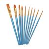 10 Pcs Paint Brushes Set Wooden Penholder Aluminum Joint Artist Paintbrushes for Home School Student Painter