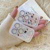Korean INS Style Cartoon Animation Glitter Bling Camera Protector For IPhone 17 16 15 14 Pro Max Cap Kitty Lens Glass Screen Film Anti-Drop Armor