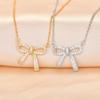 Elegant Zircon Fairy Bow Necklace: Versatile Clavicle Chain Choker