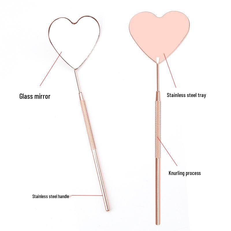 Heart-Shaped Eyelash Inspection Mirror for False Lashes Application