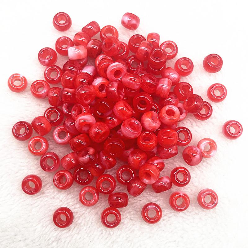 50pcs 8X6mm Big Hole Acrylic Beads Spacer Loose Beads for Jewelry Making DIY Accessories (hole:4.5mm)