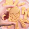 8Pcs Halloween Human Skeleton Biscuit Mold Cake Baking Flip Sugar Home 3D Cookie Party Decor Seal Compression Molding Plastic