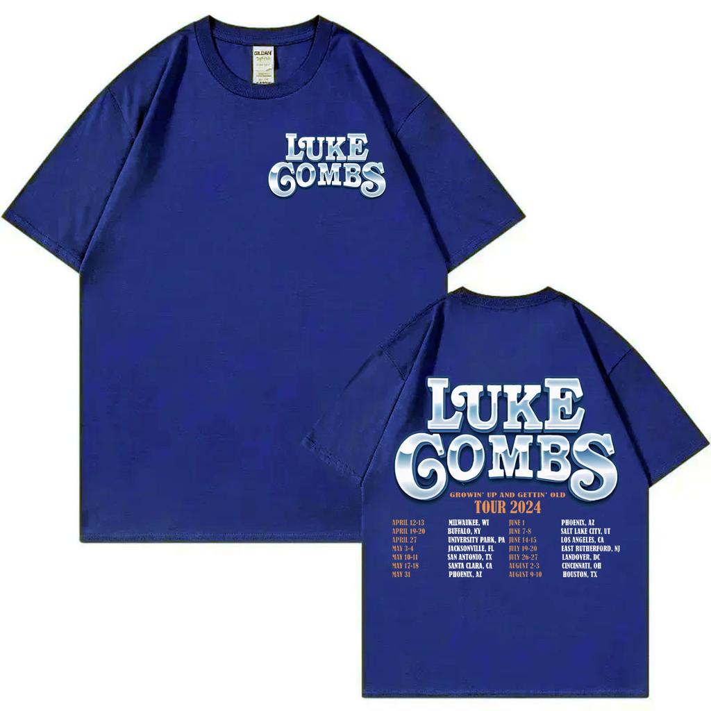 Singer Luke Combs Tour 2024 Tshirt Mens Womens Fashion Hip Hop Short Sleeve Tshirts High Quality Pure Cotton Loose T Shirts