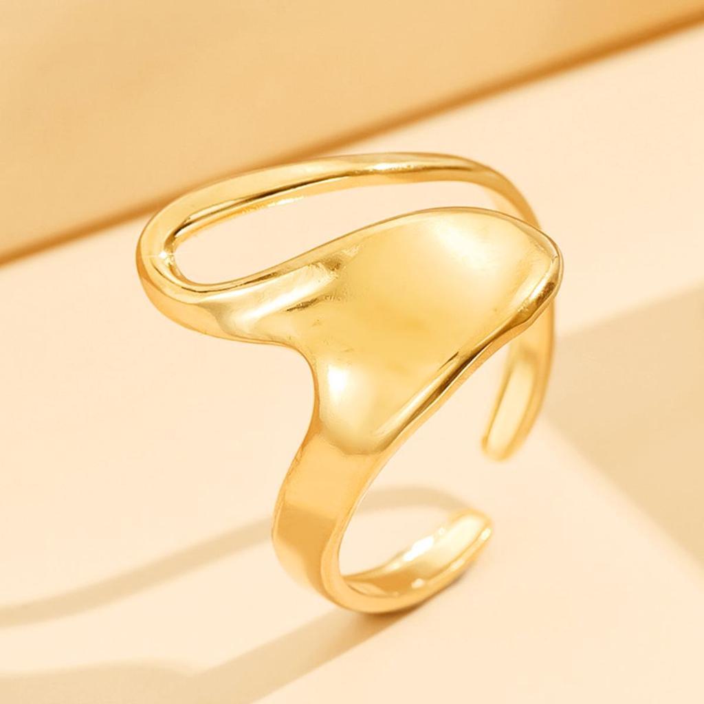Stainless Steel Geometric Twisted Adjustable Ring
