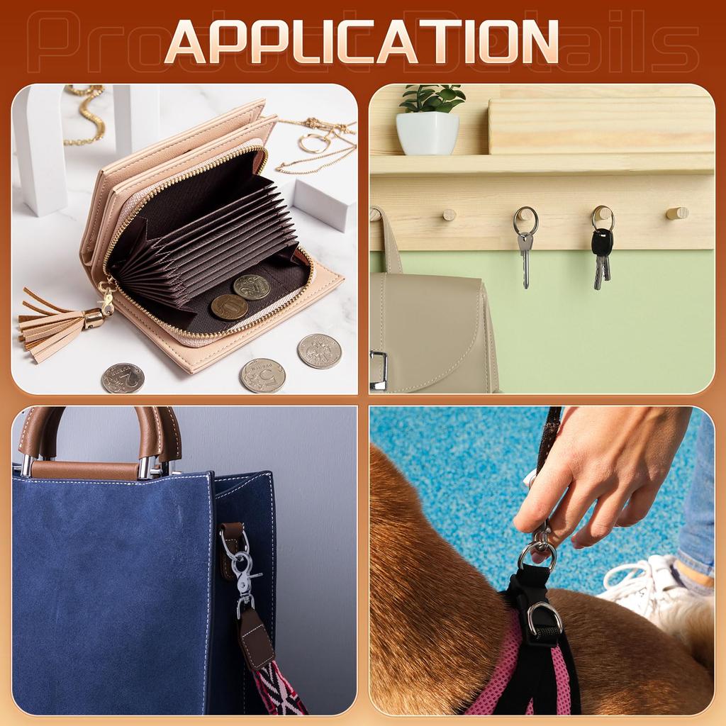 Uxcell 6-Piece Swivel Snap Hooks, 32mm (1 1/4"), Heavy-Duty Zinc Alloy Metal Lobster Claw Hooks for Straps, Bags, Belts, and Leathercraft Clips, Black