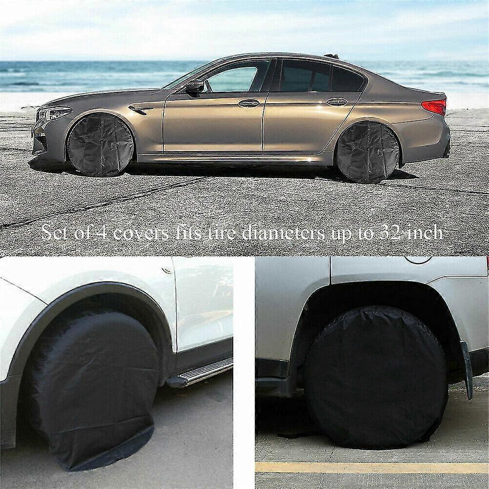 4 Pack Waterproof Tire Cover Spare Tyre Wheel Rv Trailer Camper Anti-corrosion Tyre Protector