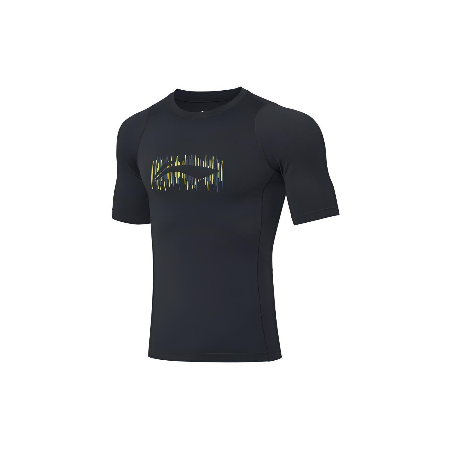 Li-Ning Printing Training Short Sleeve Black Men s AUDQ049-1 L
