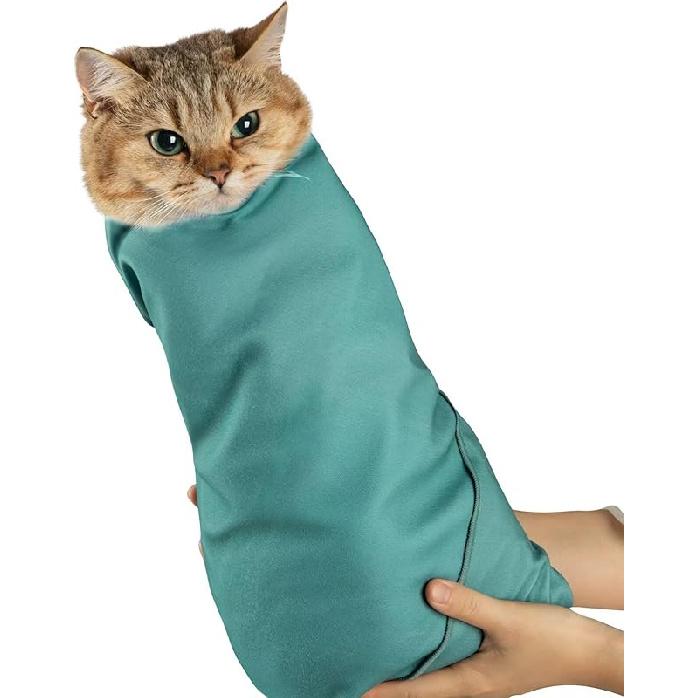 Paw Legend 21.7  Cat Wrap for Grooming Cat Wrap for Cutting Nails Cat Restraint for Nail Clipping Self Adhesive Blanket Restraint Cloth for Cats M(21.7 x21.7 ) чирковый