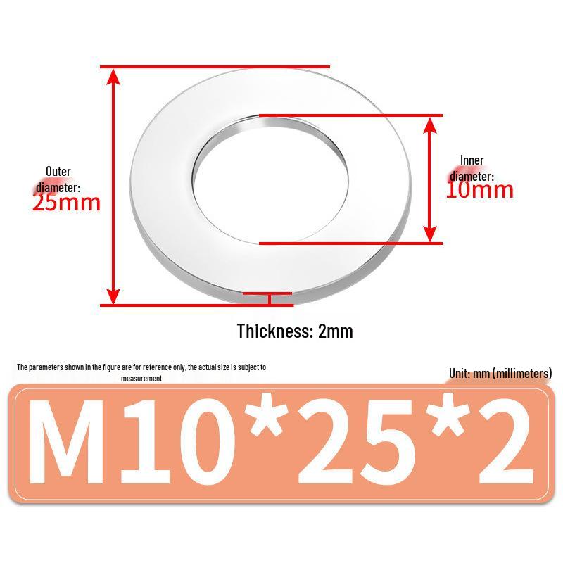 Jin Juntai Thick & Thin Stainless Steel Flat Washer, Round M10-M36