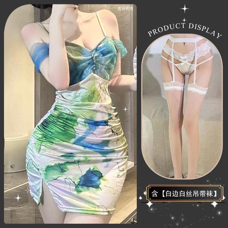 Pure desire sexy suspender sexy underwear new summer spice girl style printing tight and thin nightclub hip skirt women