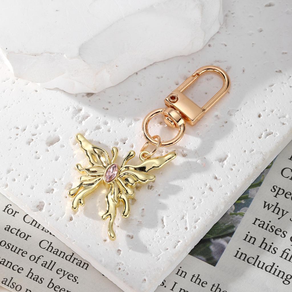 Elegant Resin Butterfly Keychain Alloy Key Holder Unique Keyring Bag Pendant Fashion Accessory for Women and Girls