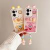 KEYSION Urocze Uszy Kreskówkowe 3D Etui dla OPPO Reno13 F 5G z Bransoletką Miękkie Silikonowe Wstrząsoodporne Etui na Telefon dla OPPO Reno 13F 5G