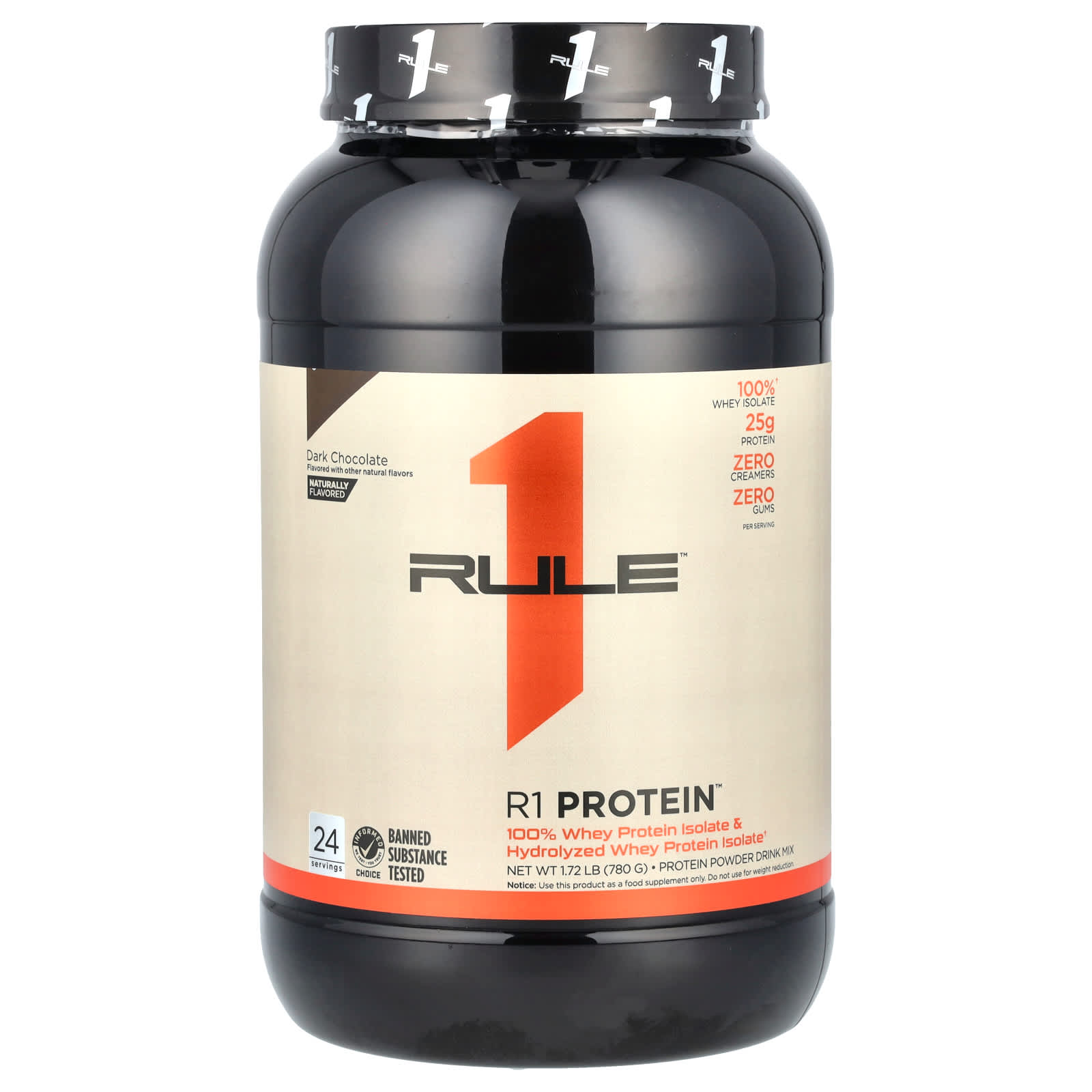 

Rule One Proteins, R1 Protein Powder Drink Mix, Dark Chocolate, 1.72 lb (780 g)