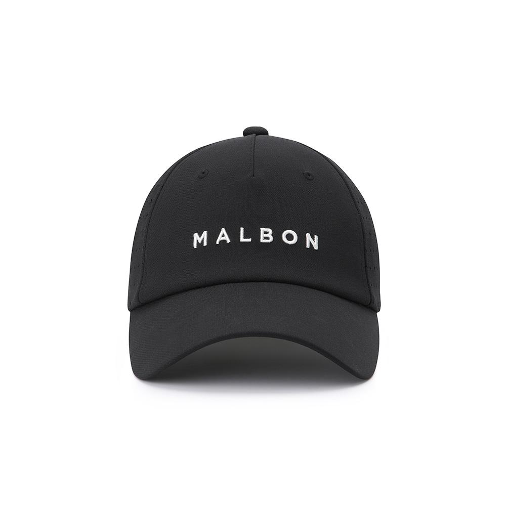 MALBON GOLF Malbon Lettering Perforated Ball Cap Black