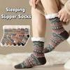 Anti Slip Floor Socks Mid Tube Sleeping Socks Retro Thick Thermal Socks  Men Women