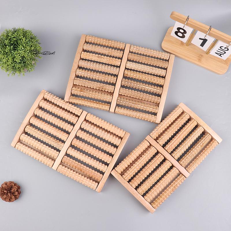 Wooden Foot Roller Massager Multi-Point Therapy Rubbing Massage for Blood Circulation Promotion Foot Care Tool