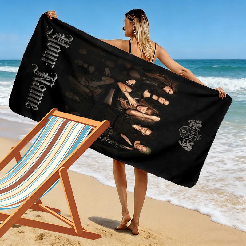 Name Custom RBD Band Print Beach Towel, Large Soft Quick Dry Towel for Beach Camping Swimming