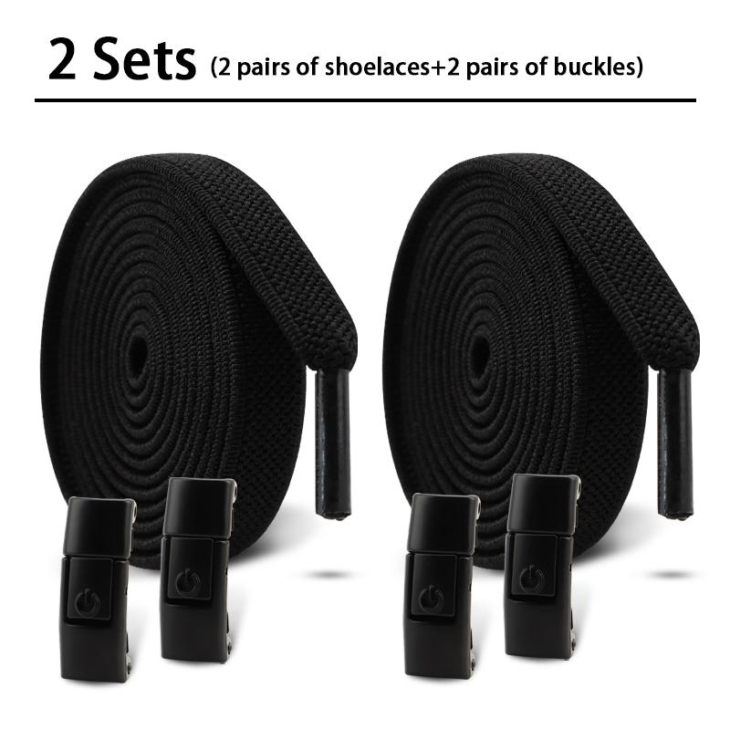 Elastic Laces Sneakers Tennis No Tie Shoe laces Lock Shoelaces without ties Kids Adult Flat Shoelace Shoes Accessories 2Pair